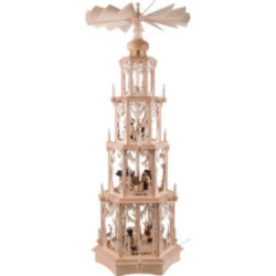 4-stöckige Pyramide Walddesign - elektrisch mit Figuren - 135 cm