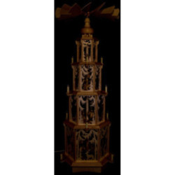 4-stöckige Pyramide Walddesign - elektrisch mit Figuren - 135 cm