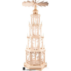 4-stöckige Pyramide Walddesign - elektrisch ohne Figuren - 135 cm