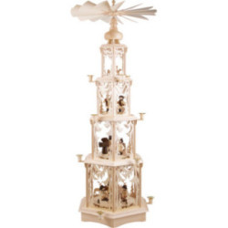 4-stöckige Pyramide Walddesign - Wachskerzen mit Figuren - 135 cm