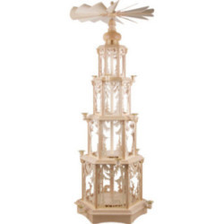 4-stöckige Pyramide Walddesign - Wachskerzen ohne Figuren - 135 cm