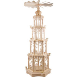 4-Tier Christmas Pyramid - Forest Design - Wax Candles without Figurines - 135 cm / 53 inch