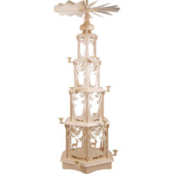 4-Tier Christmas Pyramid - Forest Design - Wax Candles without Figurines - 135 cm / 53 inch