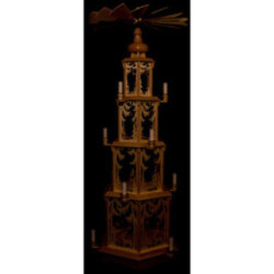 4-Tier Christmas Pyramid - Forest Design - Wax Candles without Figurines - 135 cm / 53 inch