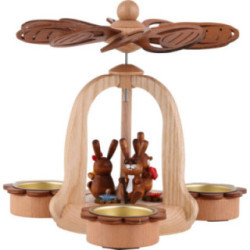 1-stöckige Osterpyramide mit Hasen - 18 cm