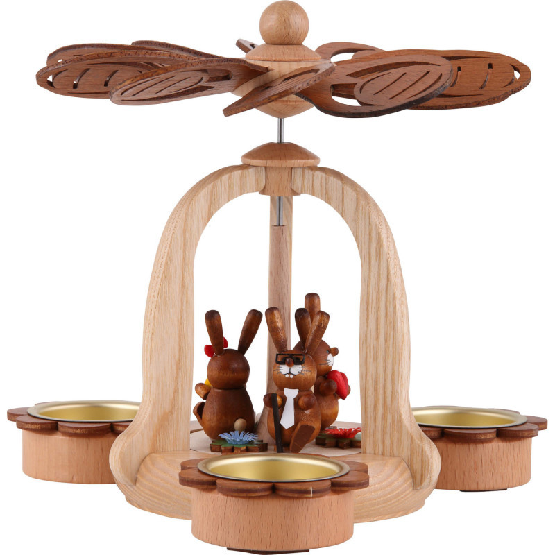 1-Tier Easter Pyramid with Bunnies 18 cm / 7.1 inch