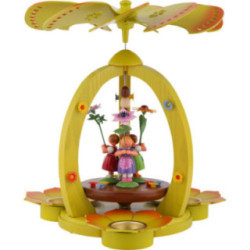1-stöckige Pyramide mit Blumenkindern - bunt - 30 cm
