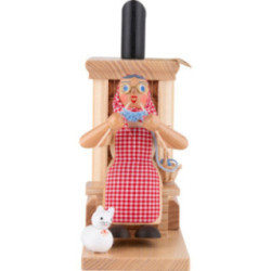 Smoker - Grandma at Tiled Stove - Green - 21 cm / 8.3 inch