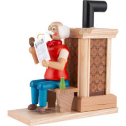Räuchermännchen Opa am Ofen - 21 cm