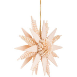 Tree Ornament - Star - Natural - 7 cm / 2.8 inch