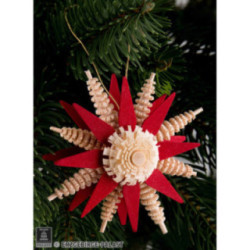Christbaumschmuck Spanstern rot - 7 cm