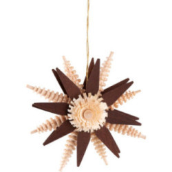 Christbaumschmuck Spanstern braun - 7 cm