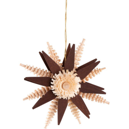 Christbaumschmuck Spanstern braun - 7 cm
