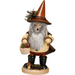 Räuchermännchen Waldwichtel Pilzsammler, natur - 25 cm