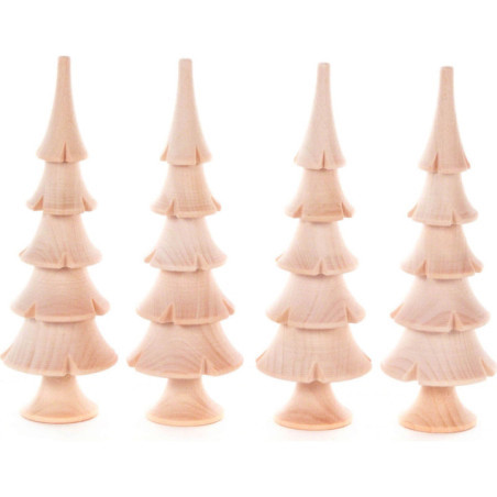 Massivholzbäume natur, 4-teilig - 11 cm