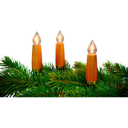 NARVA Candle Arch chain with 10 Wood Shaft Bulbs - Steamed Cherry