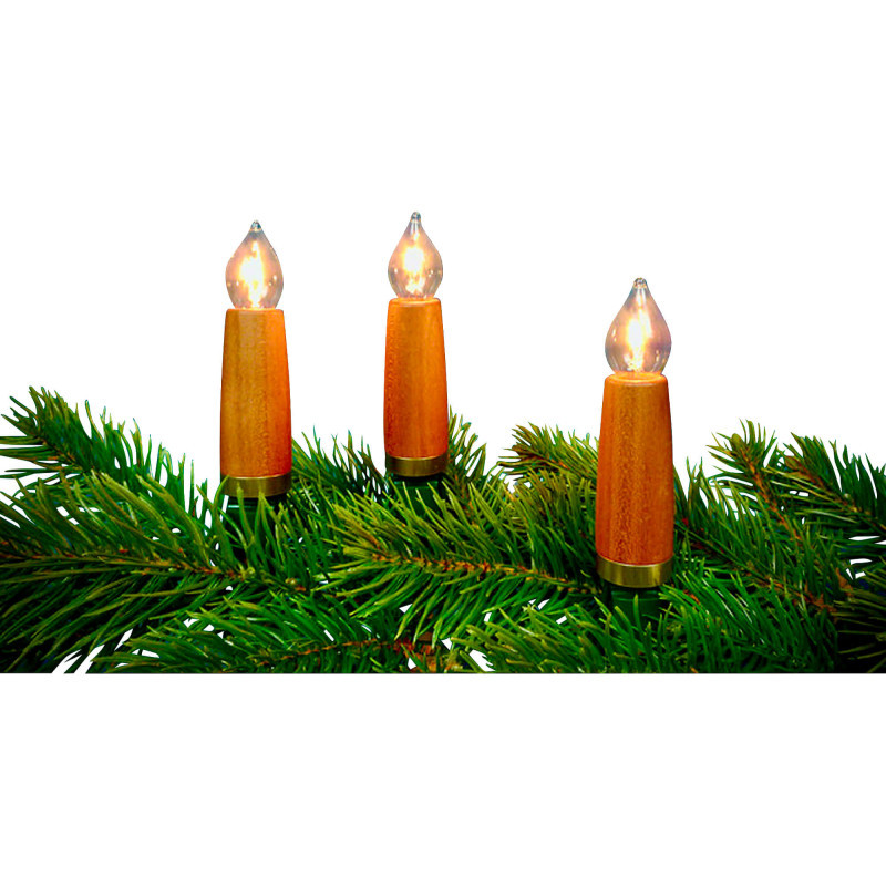 NARVA Light String with 20 Wood Shaft Bulbs - Steamed Cherry