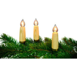 NARVA Light String with 30 Wood Shaft Bulbs - Pine Wood