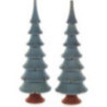 Massivholzbäume grün, 2-teilig - 14,5 cm