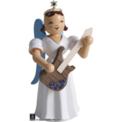 Faltenlangrockengel mit E-Gitarre, farbig - 6,6 cm