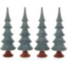 Solid Wood Trees - Green - 4 pieces - 11 cm / 4.3 inch