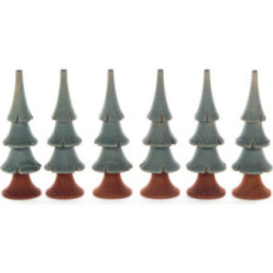 Massivholzbäume grün, 6-teilig - 8 cm