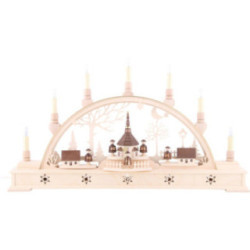Candle Arch - 'Church of Seiffen with Carolers' - 63x35 cm / 25.6x13.8 inch