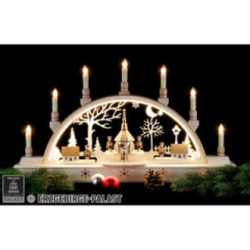 Candle Arch - 'Church of Seiffen with Carolers' - 63x35 cm / 25.6x13.8 inch