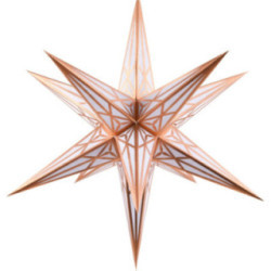 Hartensteiner Weihnachtsstern für Innen - weiß mit kupfer - 68 cm
