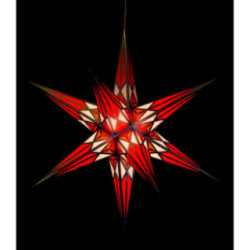 Hartensteiner Weihnachtsstern für Innen - weiß-rot mit silber - 68 cm