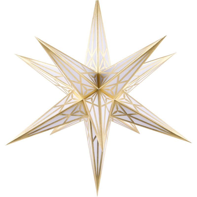 Hartensteiner Weihnachtsstern für Innen - weiß mit gold - 68 cm