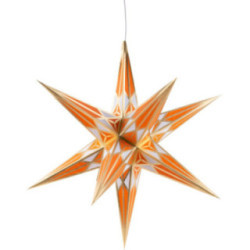 Hartenstein Christmas Star for Inside Use - White-Orange with Gold - 68 cm / 27 inch