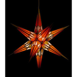 Hartenstein Christmas Star for Inside Use - White-Orange with Gold - 68 cm / 27 inch