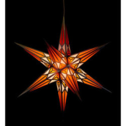 Hartenstein Christmas Star for Inside Use - White-Orange with Silver - 68 cm / 27 inch