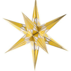 Hartenstein Christmas Star for Inside Use - White-Yellow with Gold - 68 cm / 27 inch