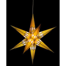 Hartenstein Christmas Star for Inside Use - White-Yellow with Gold - 68 cm / 27 inch