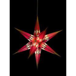 Hartensteiner Weihnachtsstern für Innen - weiß-weinrot mit gold - 68 cm