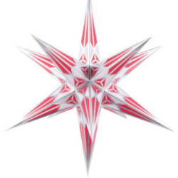 Hartensteiner Weihnachtsstern für Innen - weiß-weinrot mit silber - 68 cm