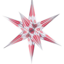 Hartensteiner Weihnachtsstern für Innen - weiß-weinrot mit silber - 68 cm