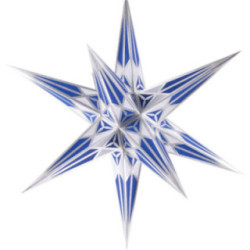 Hartenstein Christmas Star for Inside Use - White-Blue with Silver - 68 cm / 27 inch