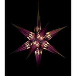 Hartenstein Christmas Star for Inside Use - White-Purple with Silver - 68 cm / 27 inch
