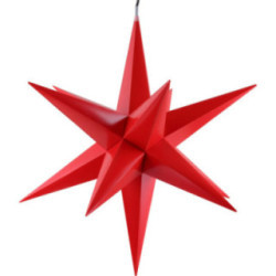 Hasslau Christmas Star - Red and Lighting - 60 cm / 23.6 inch - Inside/Outside Use
