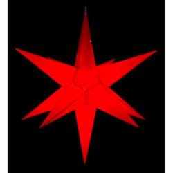 Hasslau Christmas Star - Red and Lighting - 60 cm / 23.6 inch - Inside/Outside Use