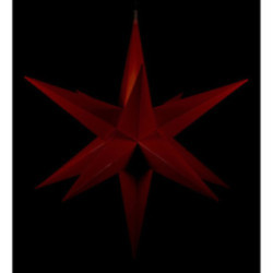 Hasslau Christmas Star - Red and Lighting - 60 cm / 23.6 inch - Inside/Outside Use
