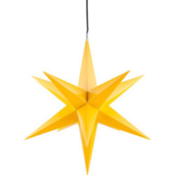 Hasslau Christmas Star - Yellow and Lighting - 60 cm / 23.6 inch - Inside/Outside Use
