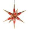 Haßlauer Weihnachtsstern für Innen und Außen rot/weiß mit Goldmuster inkl. Beleuchtung - 75 cm