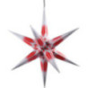 Haßlauer Weihnachtsstern für Innen und Außen rot/weiß mit Silbermuster inkl. Beleuchtung - 75 cm