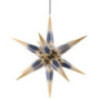 Hasslau Christmas Star - Blue/White with Golden Pattern and Lighting - 75 cm / 30 inch -  Inside/Outside Use