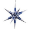 Haßlauer Weihnachtsstern für Innen und Außen blau/weiß mit Silbermuster inkl. Beleuchtung - 75 cm
