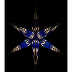 Haßlauer Weihnachtsstern für Innen und Außen blau/weiß mit Silbermuster inkl. Beleuchtung - 75 cm